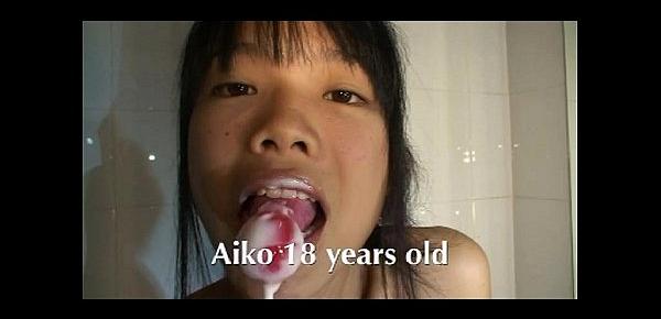  Saori & Saya Thai teens lick ice-cream titty